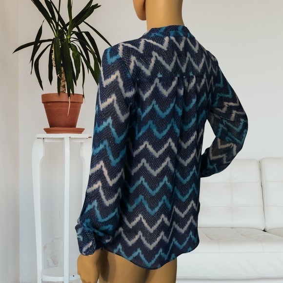 A.N.A A New Approach Women's Multicolor Long Sleeve Button Up Blouse Top Size S - Picture 4 of 12